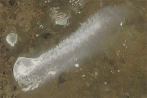 Sediment Plume in Northern Kazakhstan
