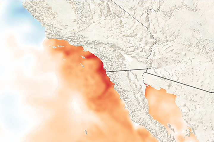 Record Warm Waters off Southern California